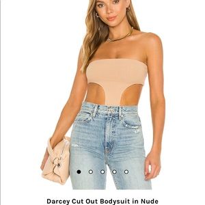 Super down cut out bodysuit- revolve